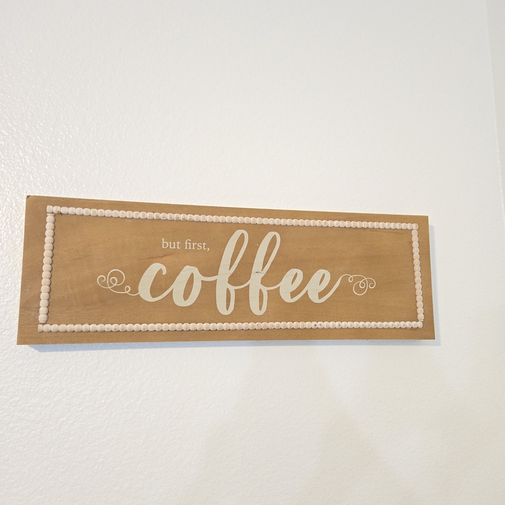 Hobby Lobby Tan and White Coffee Sign